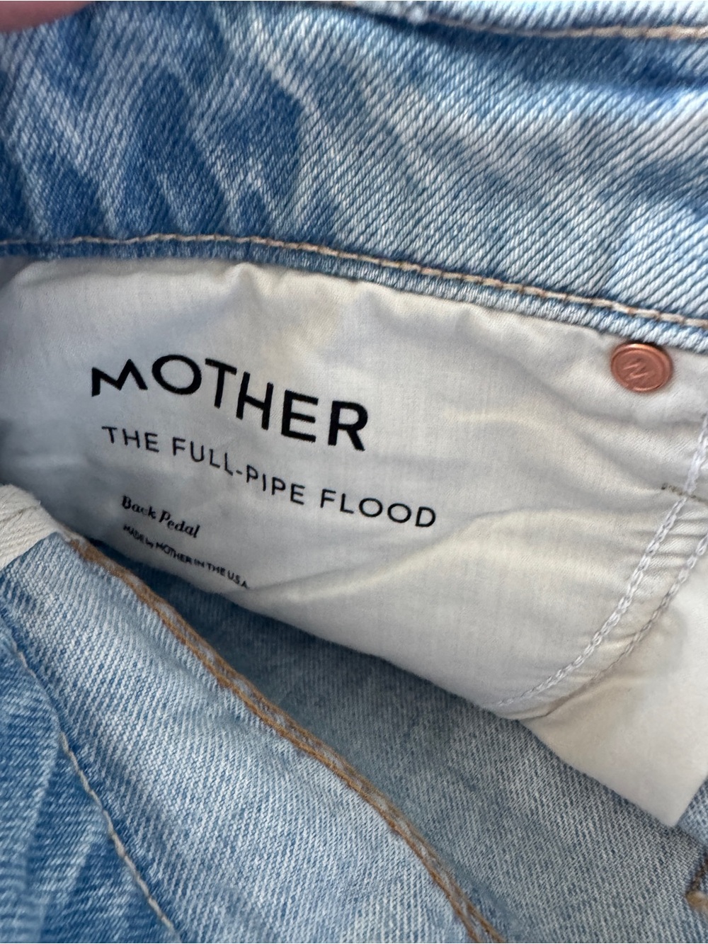 MOTHER The Full Pipe Flood Back Pedal Barrel Leg Jeans Size 29 NWOT - Picture 8 of 10